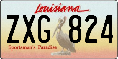 LA license plate ZXG824