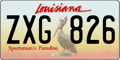 LA license plate ZXG826