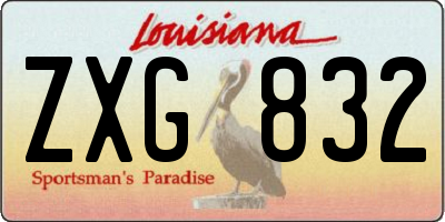 LA license plate ZXG832