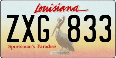 LA license plate ZXG833