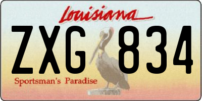 LA license plate ZXG834