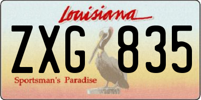 LA license plate ZXG835