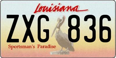 LA license plate ZXG836