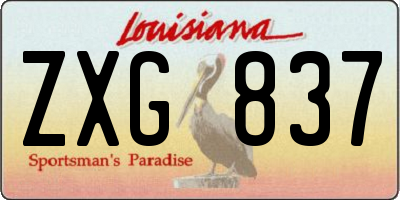 LA license plate ZXG837