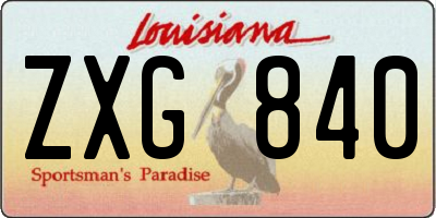 LA license plate ZXG840