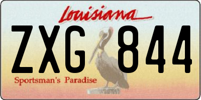 LA license plate ZXG844