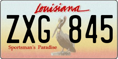 LA license plate ZXG845