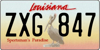 LA license plate ZXG847