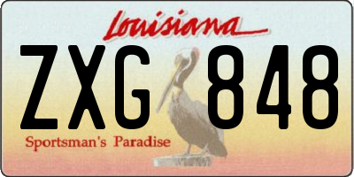 LA license plate ZXG848