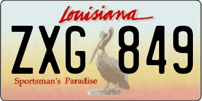 LA license plate ZXG849