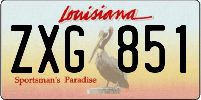 LA license plate ZXG851