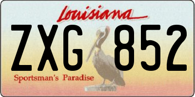 LA license plate ZXG852