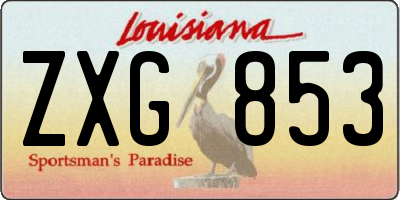 LA license plate ZXG853