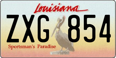 LA license plate ZXG854