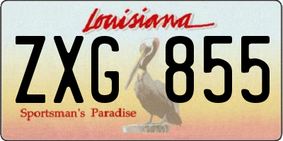 LA license plate ZXG855