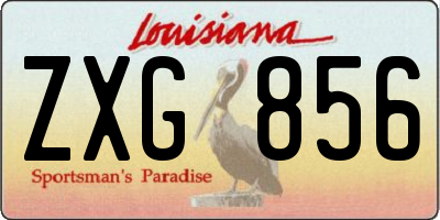 LA license plate ZXG856