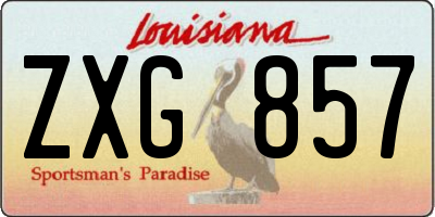 LA license plate ZXG857