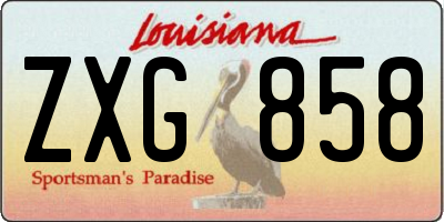 LA license plate ZXG858