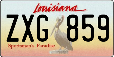 LA license plate ZXG859