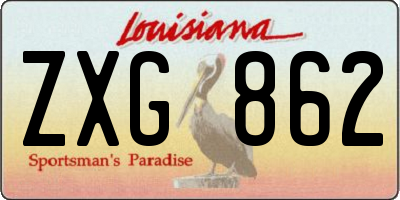 LA license plate ZXG862