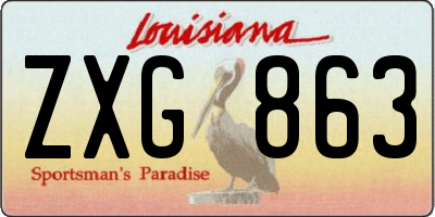 LA license plate ZXG863