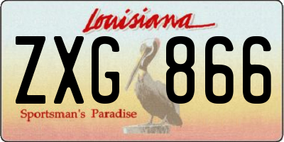 LA license plate ZXG866