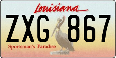 LA license plate ZXG867