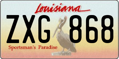 LA license plate ZXG868