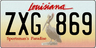 LA license plate ZXG869