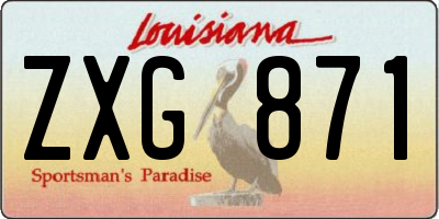 LA license plate ZXG871