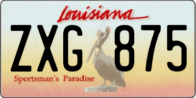 LA license plate ZXG875