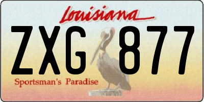 LA license plate ZXG877