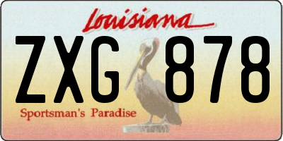 LA license plate ZXG878