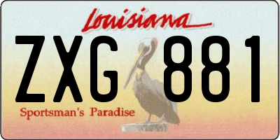 LA license plate ZXG881