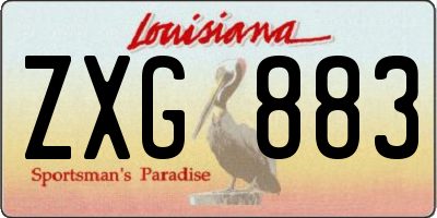 LA license plate ZXG883