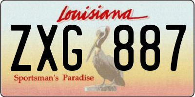 LA license plate ZXG887