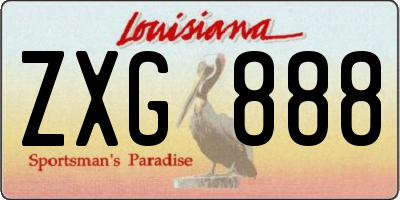 LA license plate ZXG888