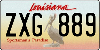 LA license plate ZXG889