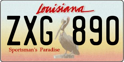 LA license plate ZXG890