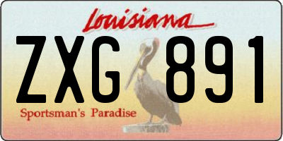 LA license plate ZXG891