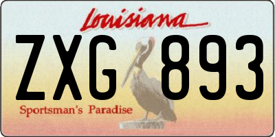LA license plate ZXG893