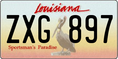 LA license plate ZXG897