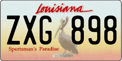 LA license plate ZXG898