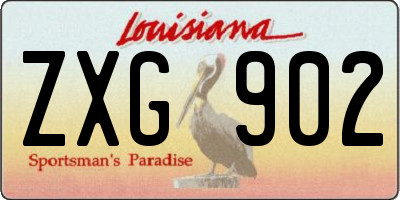 LA license plate ZXG902