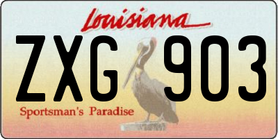 LA license plate ZXG903