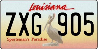 LA license plate ZXG905
