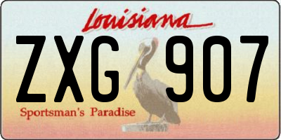 LA license plate ZXG907