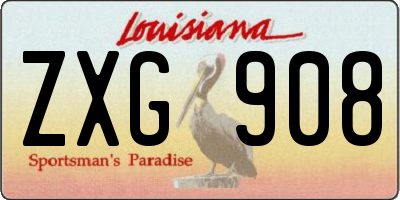 LA license plate ZXG908