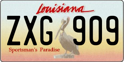 LA license plate ZXG909