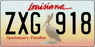 LA license plate ZXG918